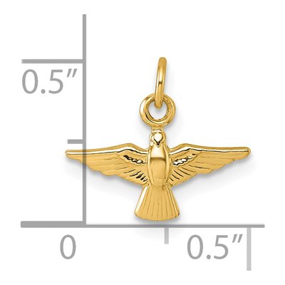 14K Yellow Gold Flying Dove Pendant – view 5