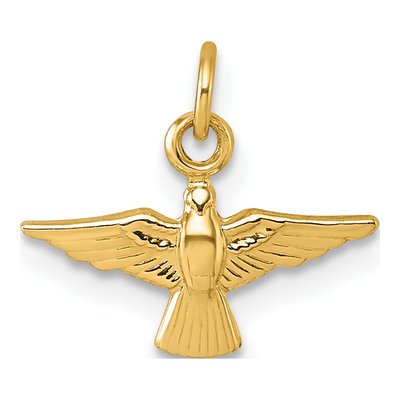 14K Yellow Gold Flying Dove Pendant