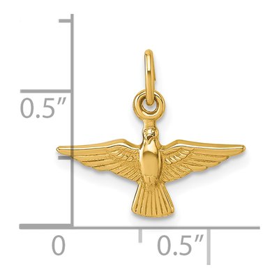 14K Yellow Gold Flying Dove Pendant – view 5