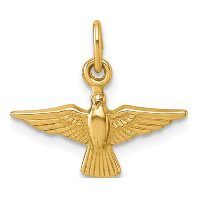 14K Yellow Gold Flying Dove Pendant