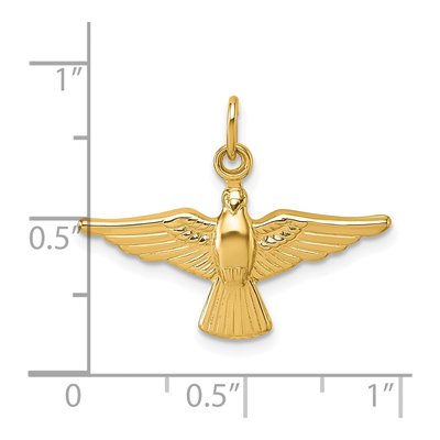 14K Yellow Gold Flying Dove Pendant – view 5