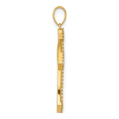 14K Yellow Gold CZ Passion Cross Pendant – view 3