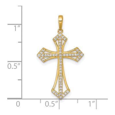 14K Yellow Gold CZ Passion Cross Pendant – view 5