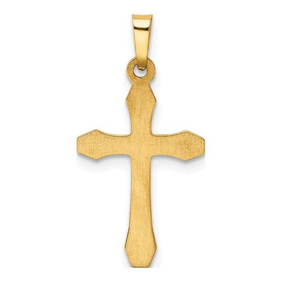 14K Gold & Rhodium Hollow Cross Pendant – view 5