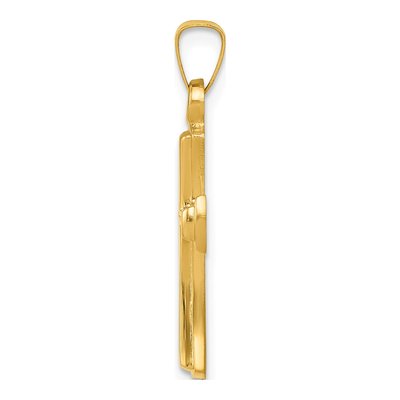 14K Yellow Gold Hollow Cross Pendant – view 3