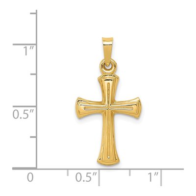 14K Yellow Gold Hollow Cross Pendant – view 4