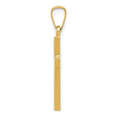 14K Yellow Gold Small Hollow Cross Pendant – view 3
