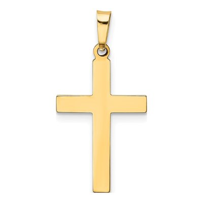 14K Yellow Gold Hollow Cross Pendant – view 5