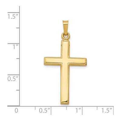 14K Yellow Gold Hollow Cross Pendant – view 4