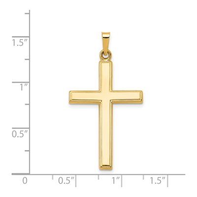 14K Yellow Gold Hollow Cross Pendant – view 4