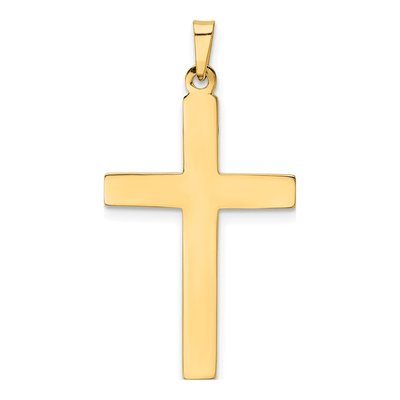 14K Yellow Gold Hollow Cross Pendant – view 5