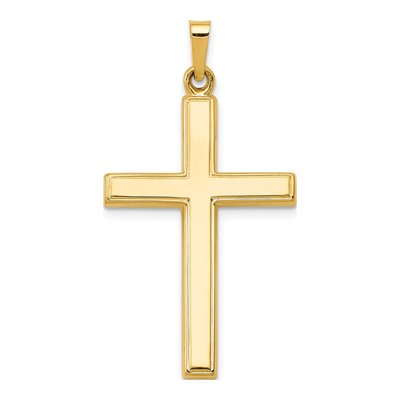 14K Yellow Gold Hollow Cross Pendant