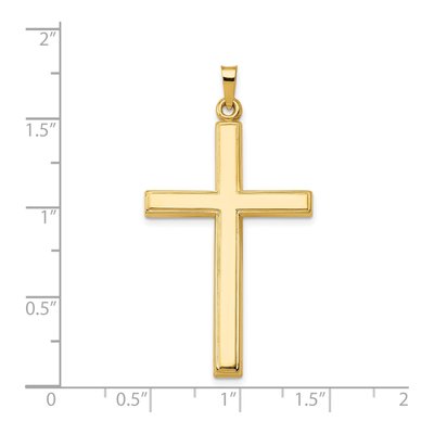 14K Yellow Gold Hollow Cross Pendant – view 4