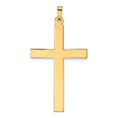 14K Yellow Gold Hollow Cross Pendant – view 5
