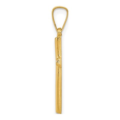 14K Yellow Gold Hollow Cross Pendant – view 3