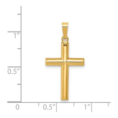 14K Yellow Gold Hollow Cross Pendant – view 4