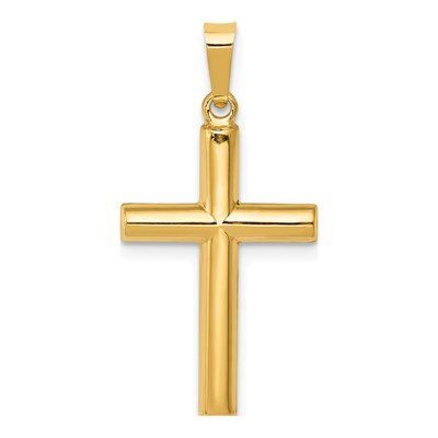 14K Yellow Gold Hollow Cross Pendant