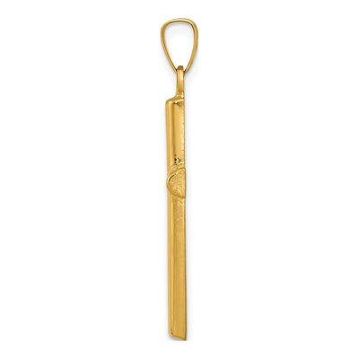14K Yellow Gold Hollow Cross Pendant – view 3