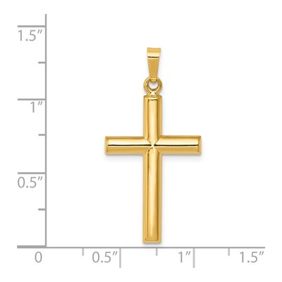 14K Yellow Gold Hollow Cross Pendant – view 4
