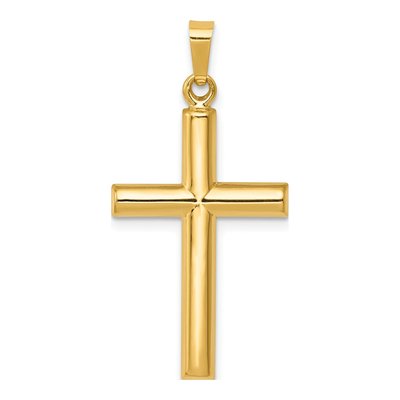 14K Yellow Gold Hollow Cross Pendant