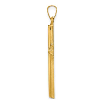 14K Yellow Gold Hollow Cross Pendant – view 3