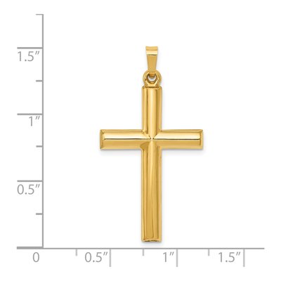 14K Yellow Gold Hollow Cross Pendant – view 4
