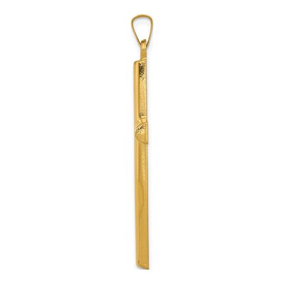 14K Yellow Gold Hollow Cross Pendant – view 3