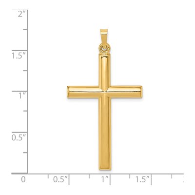 14K Yellow Gold Hollow Cross Pendant – view 4