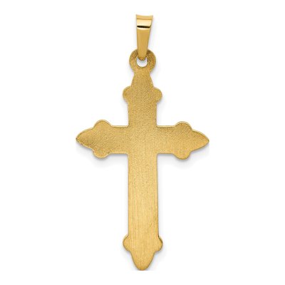14K Yellow Gold Fleur de Lis Cross Pendant – view 5