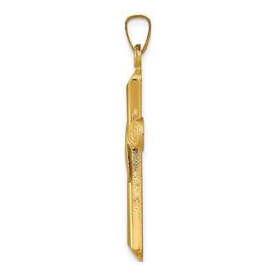 14K Two-Tone Gold Hollow Cross Pendant – view 3