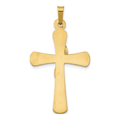 14K Two-Tone Gold Hollow Cross Pendant – view 5