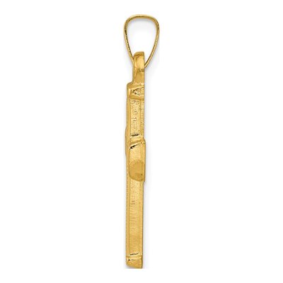 14K Yellow Gold Hollow Latin Cross Pendant – view 3