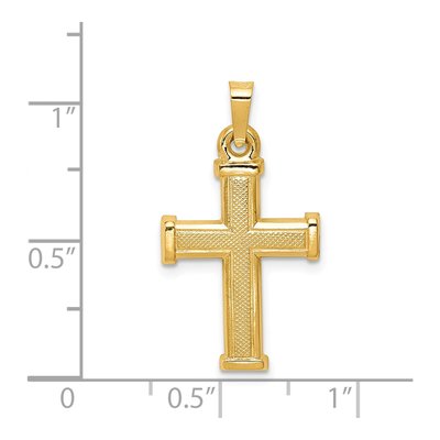 14K Yellow Gold Hollow Latin Cross Pendant – view 4