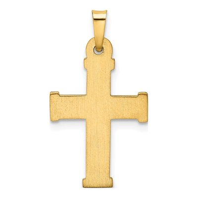 14K Yellow Gold Hollow Latin Cross Pendant – view 5