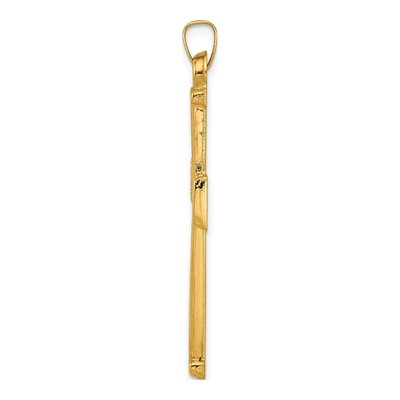 14K Yellow Gold Hollow Latin Cross Pendant – view 3