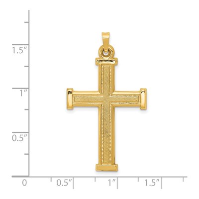 14K Yellow Gold Hollow Latin Cross Pendant – view 4