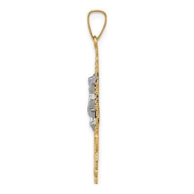 14K Two-Tone Gold Crucifix Cross Pendant – view 3