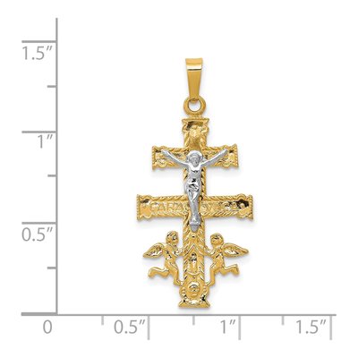 14K Two-Tone Gold Crucifix Cross Pendant – view 4