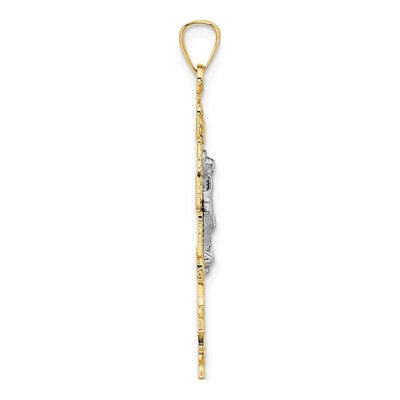 14K Two-Tone Gold Crucifix Pendant – view 3