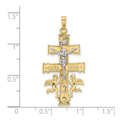 14K Two-Tone Gold Crucifix Pendant – view 4