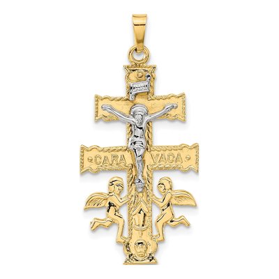 14K Two-Tone Gold Crucifix Pendant