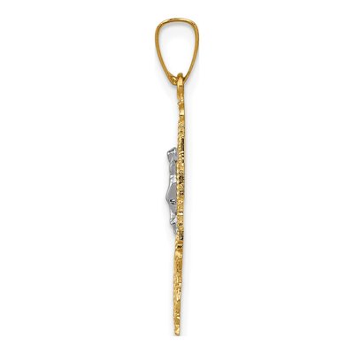 14K Two-Tone Gold Crucifix Pendant – view 3