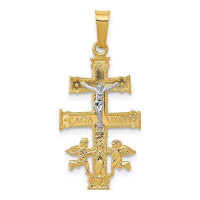 14K Two-Tone Gold Crucifix Pendant
