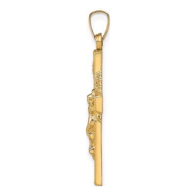 14K Yellow Gold INRI Crucifix Pendant – view 3