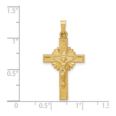 14K Yellow Gold INRI Crucifix Pendant – view 4