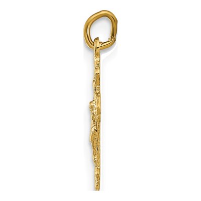 14K Yellow Gold INRI Hollow Crucifix Pendant – view 3