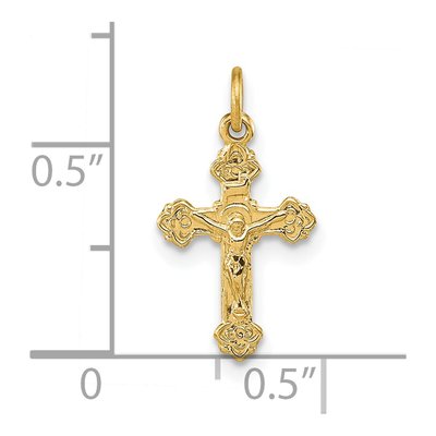 14K Yellow Gold INRI Hollow Crucifix Pendant – view 4