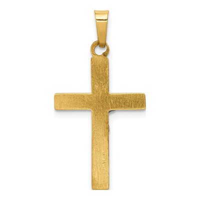 14K Two-Tone Gold INRI Hollow Crucifix Pendant – view 5