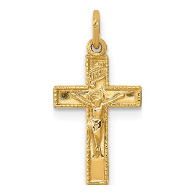 14K Yellow Gold INRI Crucifix Pendant