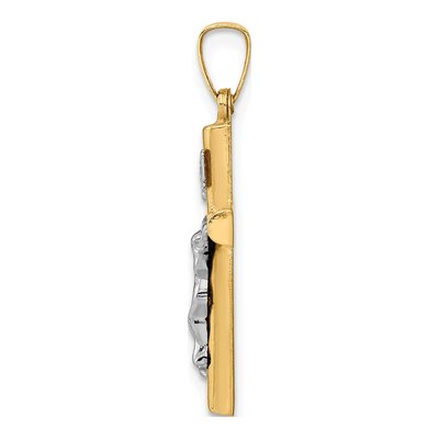 14K Two-Tone Gold INRI Crucifix Pendant – view 3